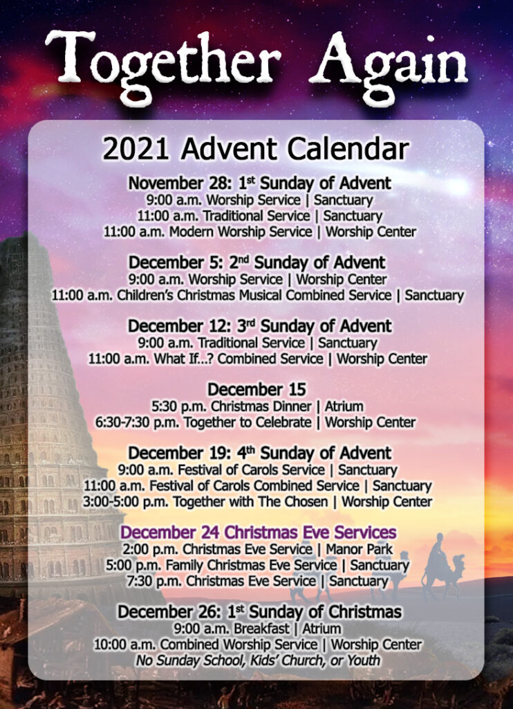 Advent Schedule First Methodist Midland