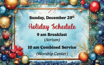 December 29th Holiday Schedule