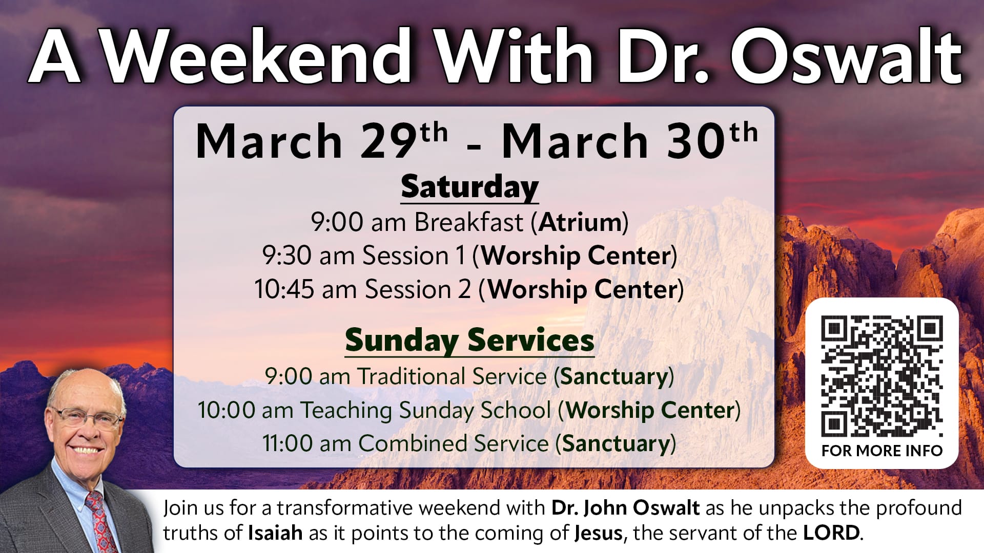 Dr Oswalt Weekend